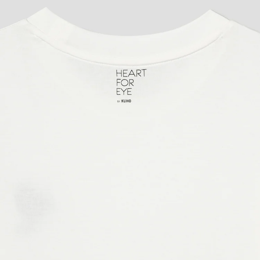KUHO HEART FOR EYE Regular T-Shirt (Artwork) —White