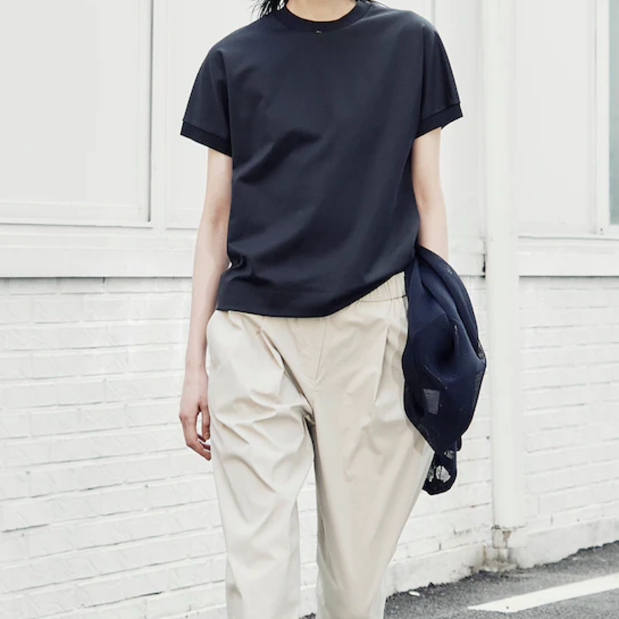 KUHO [Golf] Pocket Detail Round Neck T-Shirt - Navy