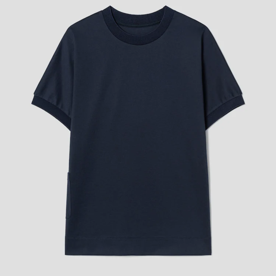 KUHO [Golf] Pocket Detail Round Neck T-Shirt - Navy