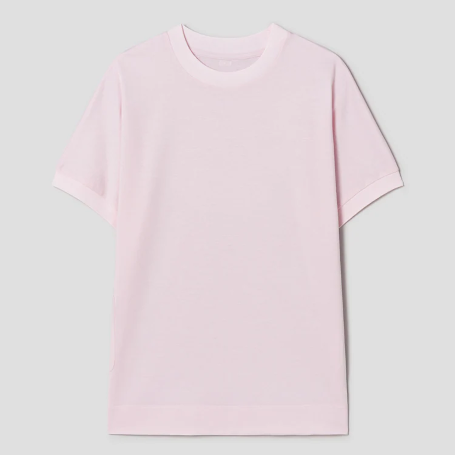 KUHO [Golf] Pocket Detail Round Neck T-Shirt - Light Pink