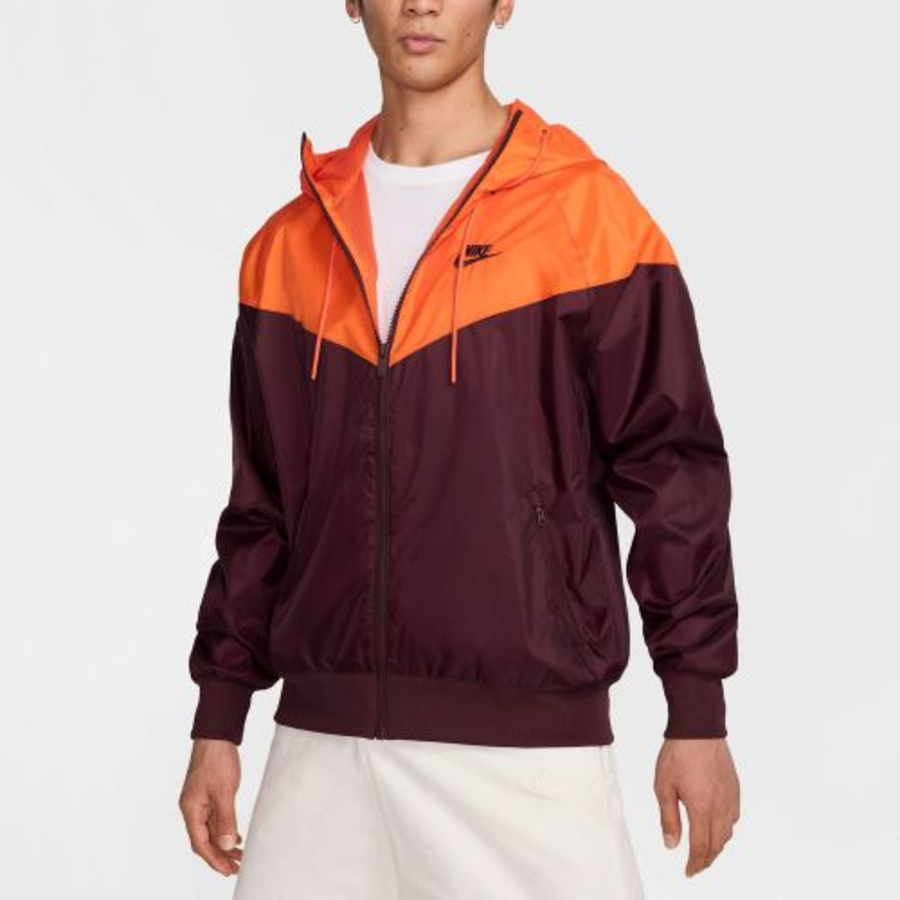 Nike Sportswear Windrunner Hooded Jacket — Burgundy Crush / Safety Orange