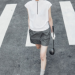 KUHO [Golf] Half Zip-Up High Neck Sleeveless Top - White