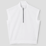 KUHO [Golf] Half Zip-Up High Neck Sleeveless Top - White