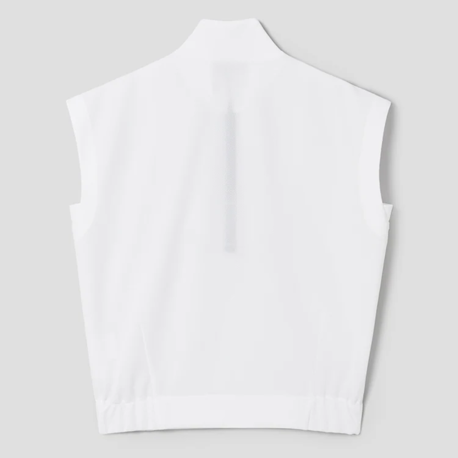 KUHO [Golf] Half Zip-Up High Neck Sleeveless Top - White