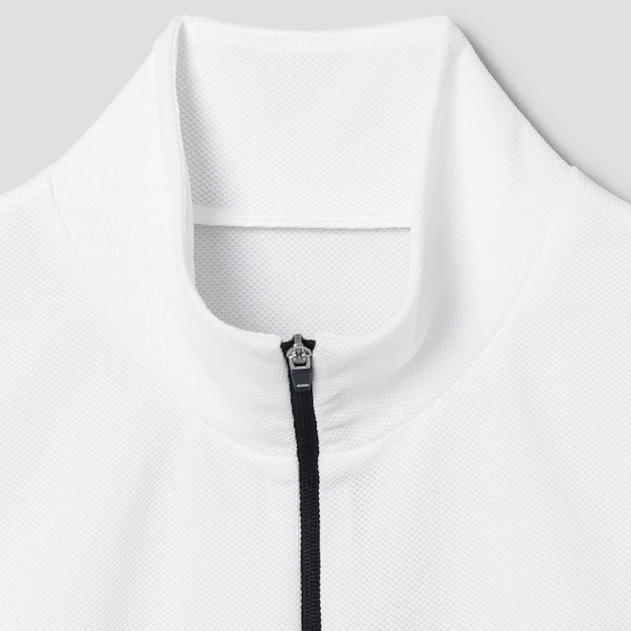 KUHO [Golf] Half Zip-Up High Neck Sleeveless Top - White