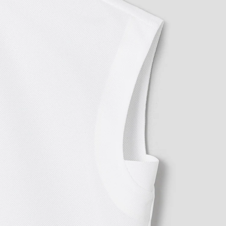 KUHO [Golf] Half Zip-Up High Neck Sleeveless Top - White