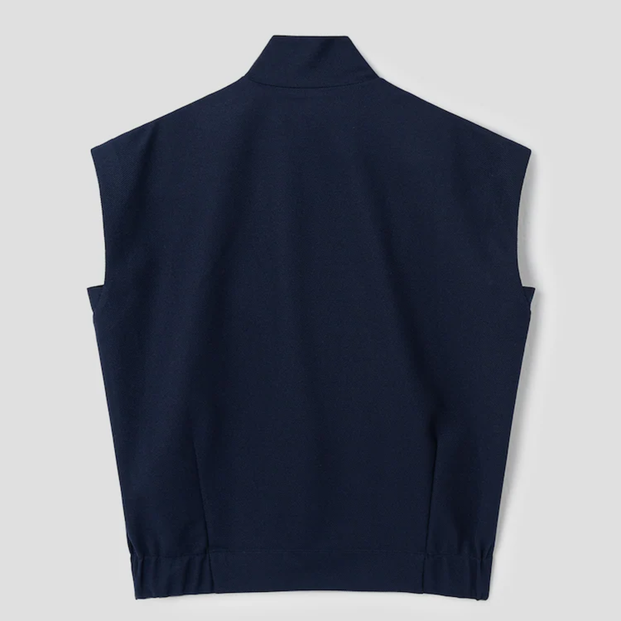 KUHO [Golf] Half Zip-Up High Neck Sleeveless Top - Navy