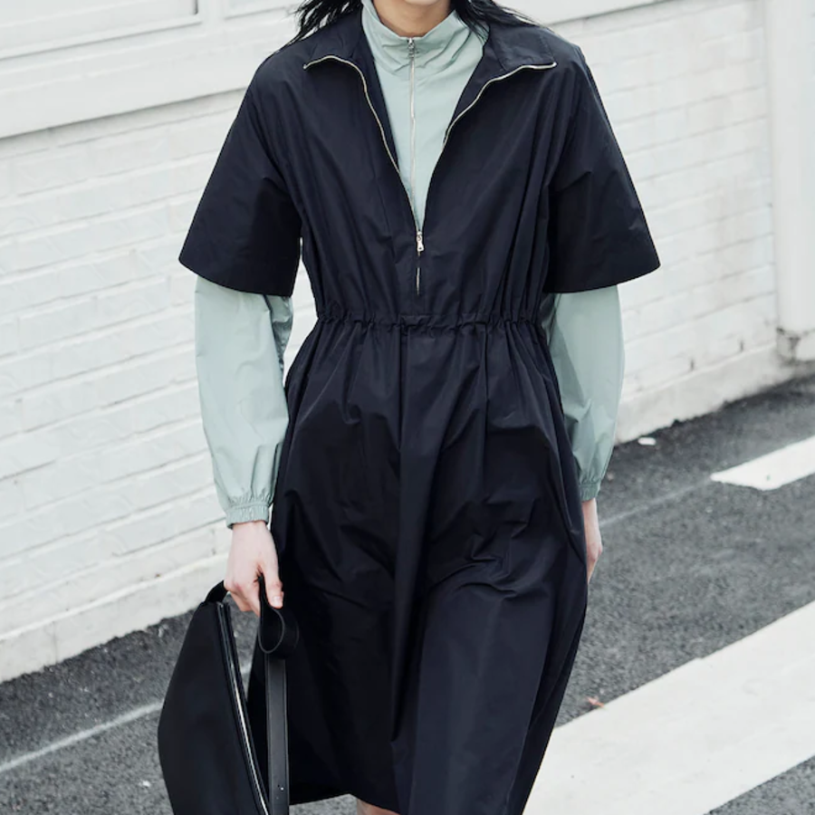 KUHO [Golf] Half Zip-Up High Neck Long Sleeve Top - Light Green