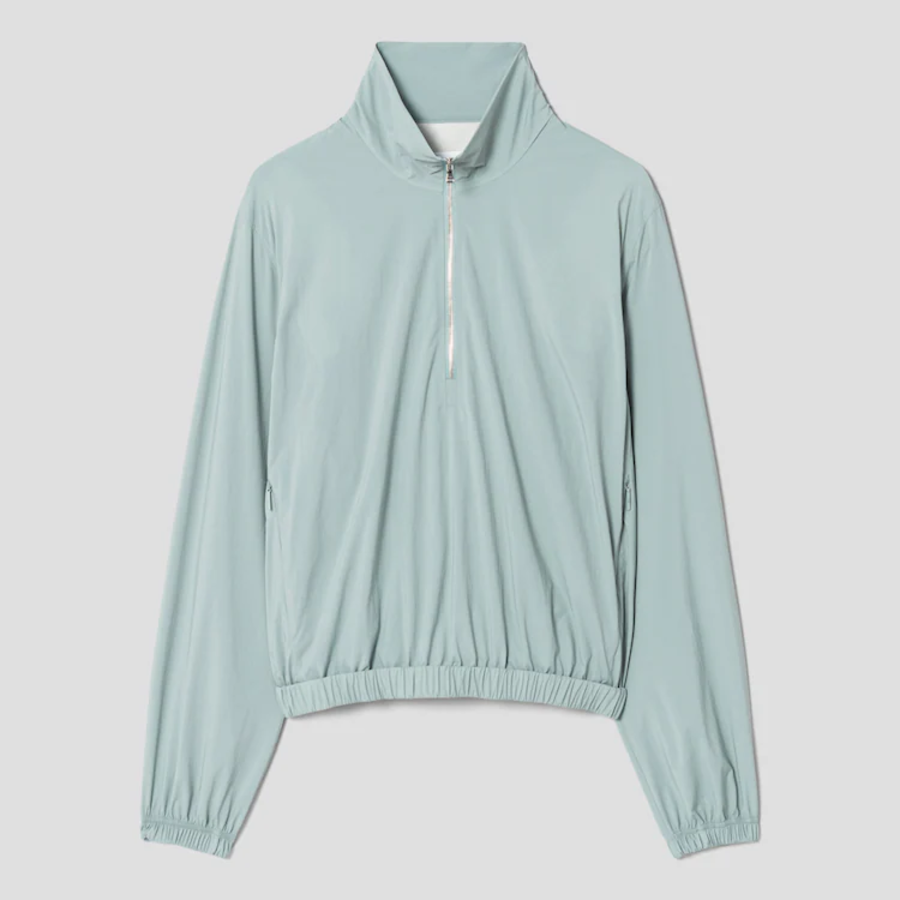 KUHO [Golf] Half Zip-Up High Neck Long Sleeve Top - Light Green