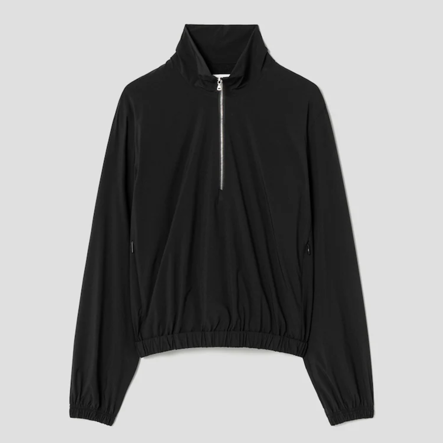 KUHO [Golf] Half Zip-Up High Neck Long Sleeve Top - Black