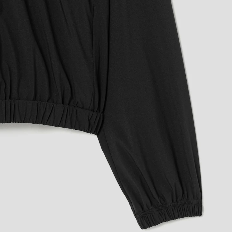 KUHO [Golf] Half Zip-Up High Neck Long Sleeve Top - Black