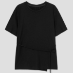 KUHO Cotton Round Neck Short Sleeve T-Shirt - Black