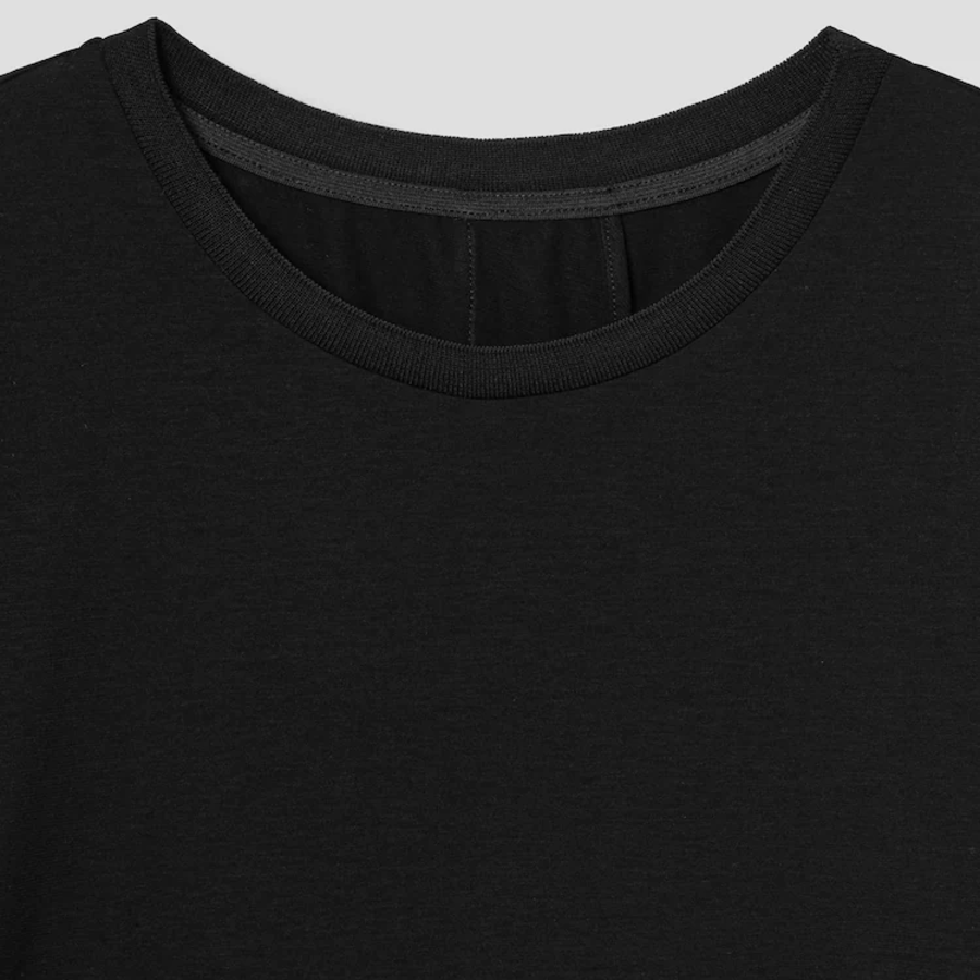 KUHO Cotton Round Neck Short Sleeve T-Shirt - Black