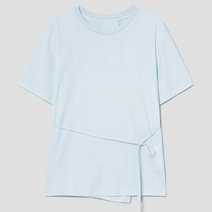 KUHO Cotton Round Neck Short Sleeve T-Shirt - Sky Blue