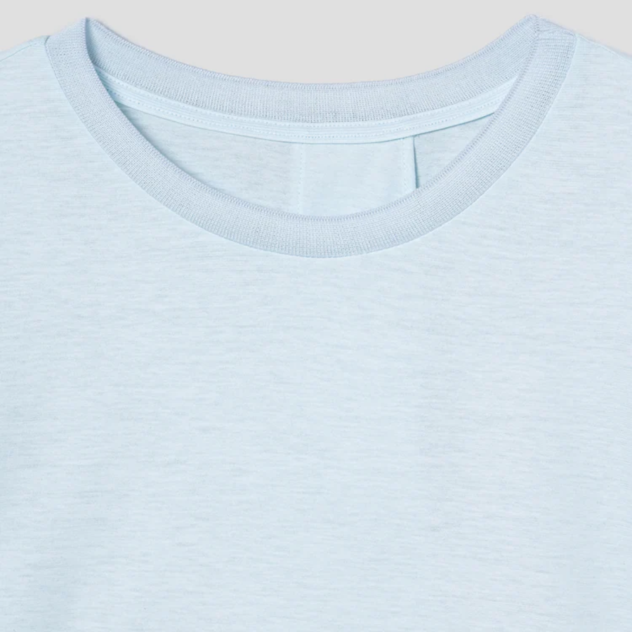 KUHO Cotton Round Neck Short Sleeve T-Shirt - Sky Blue