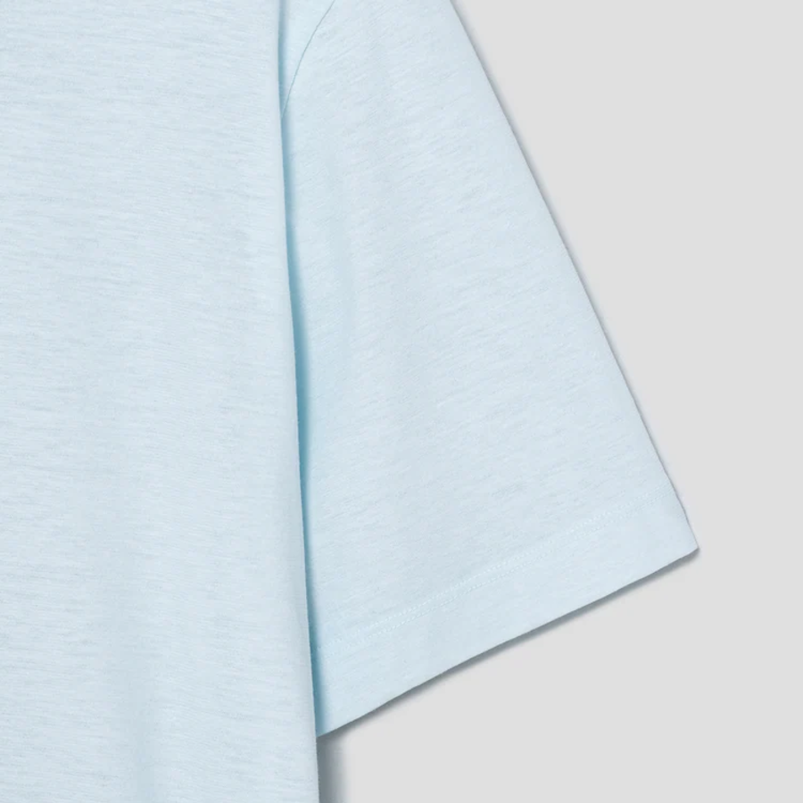 KUHO Cotton Round Neck Short Sleeve T-Shirt - Sky Blue