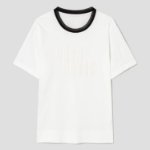 KUHO Cotton Appliqué Accentuated T-Shirt — White
