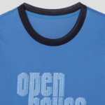 KUHO Cotton Appliqué Accentuated T-Shirt - Blue