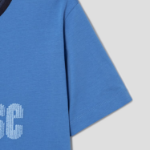 KUHO Cotton Appliqué Accentuated T-Shirt - Blue