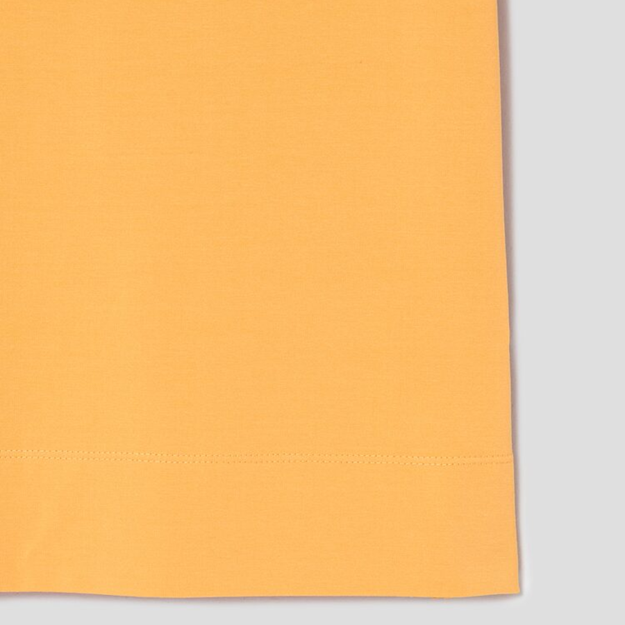 KUHO Cotton Appliqué Accentuated T-Shirt - Yellow
