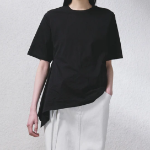 KUHO Cotton Drape Details T-Shirt- Black