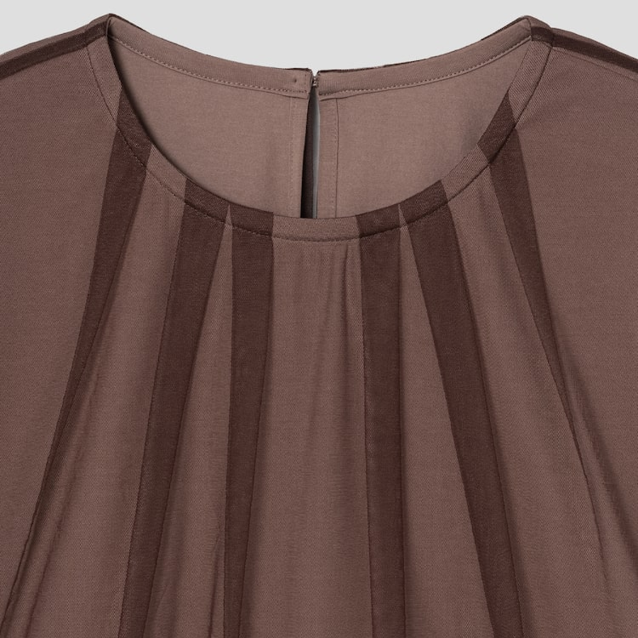 KUHO See-Through Layered Short-Sleeved T-Shirt - Yellowish Brown