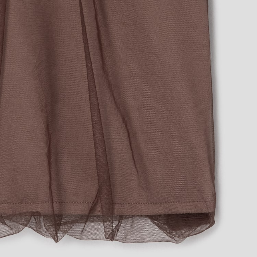 KUHO See-Through Layered Short-Sleeved T-Shirt - Yellowish Brown