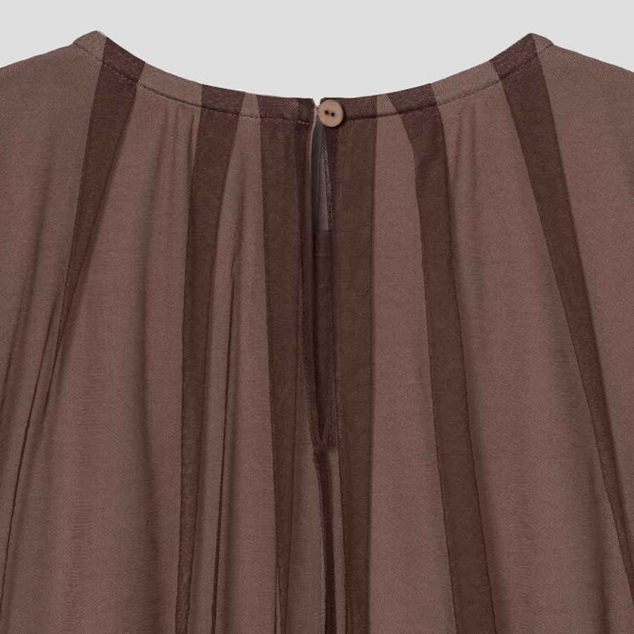 KUHO See-Through Layered Short-Sleeved T-Shirt - Yellowish Brown