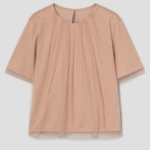 KUHO See-Through Layered Short-Sleeved T-Shirt - Beige