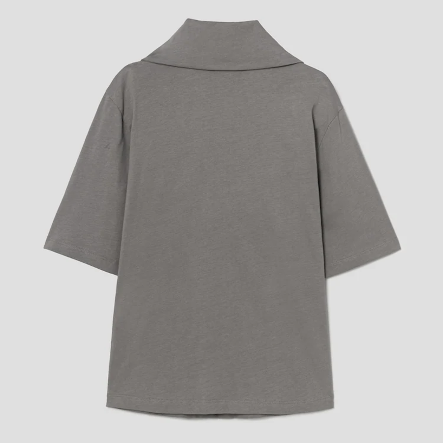 KUHO Jersey Scarf Short Sleeve T-Shirt - Grey