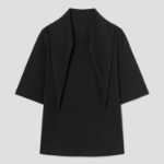 KUHO Jersey Scarf Short Sleeve T-Shirt - Black