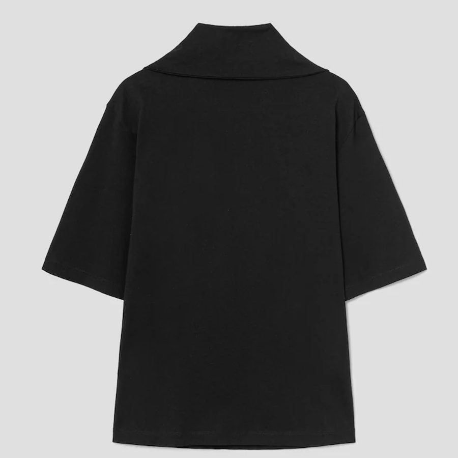 KUHO Jersey Scarf Short Sleeve T-Shirt - Black