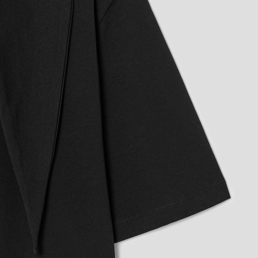 KUHO Jersey Scarf Short Sleeve T-Shirt - Black