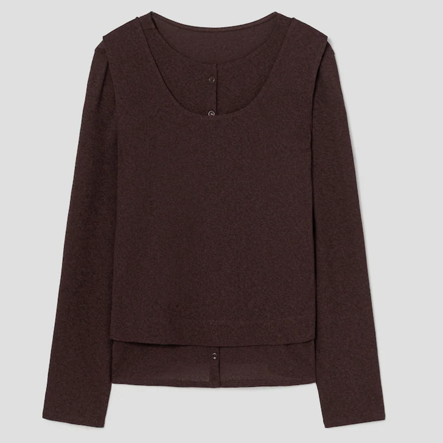 KUHO Double Layered T-Shirt - Brown