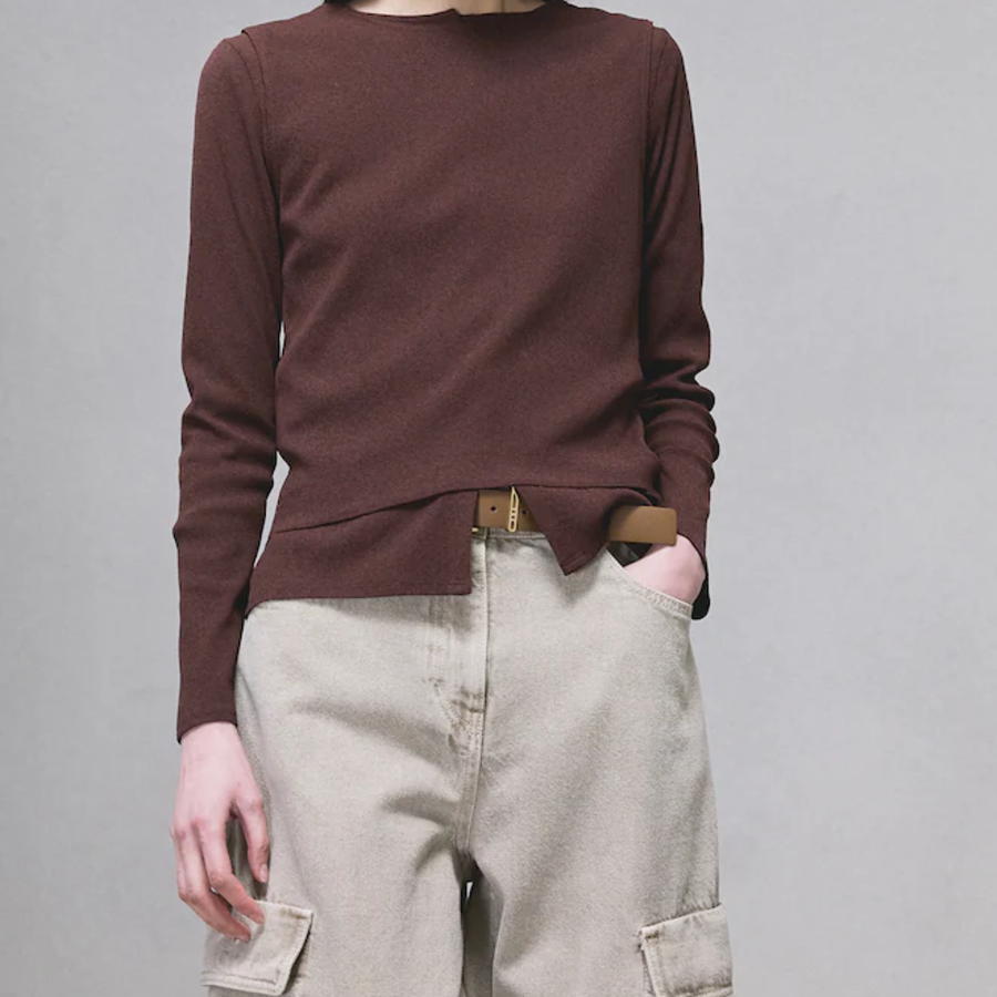 KUHO Double Layered T-Shirt - Brown