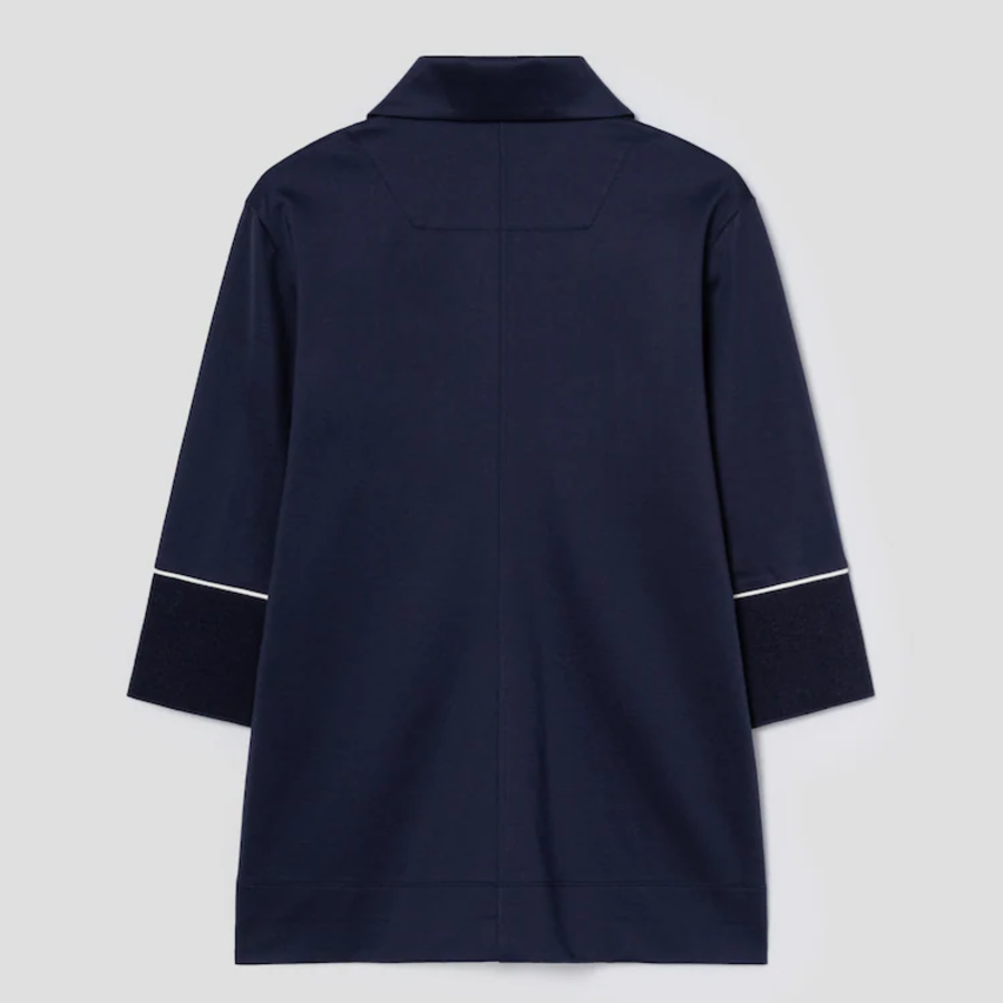 KUHO Golf Collar Neck Half Zip-Up Top — Navy