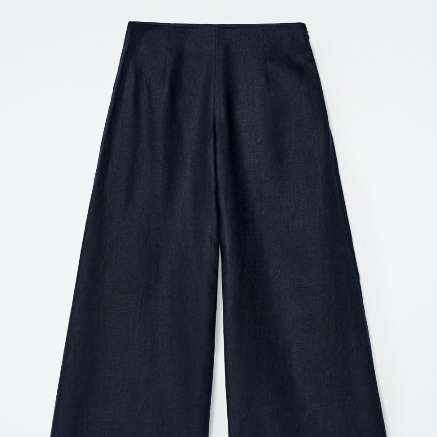 COS Linen Wide-Leg Trousers – Navy