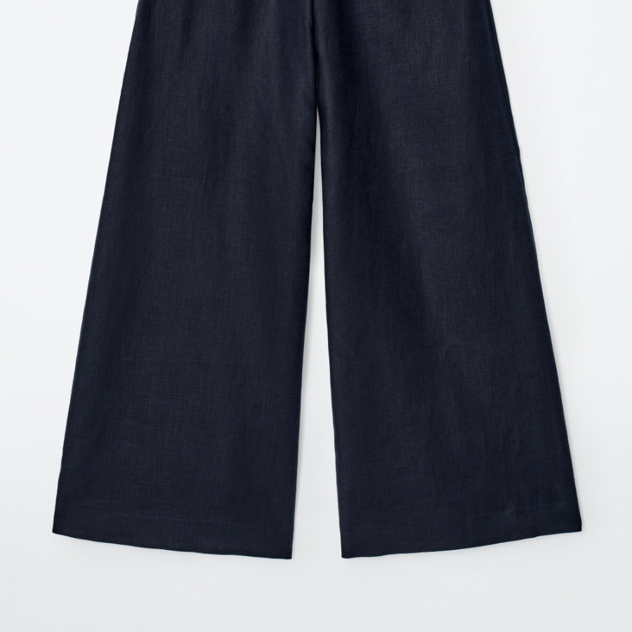 COS Linen Wide-Leg Trousers – Navy