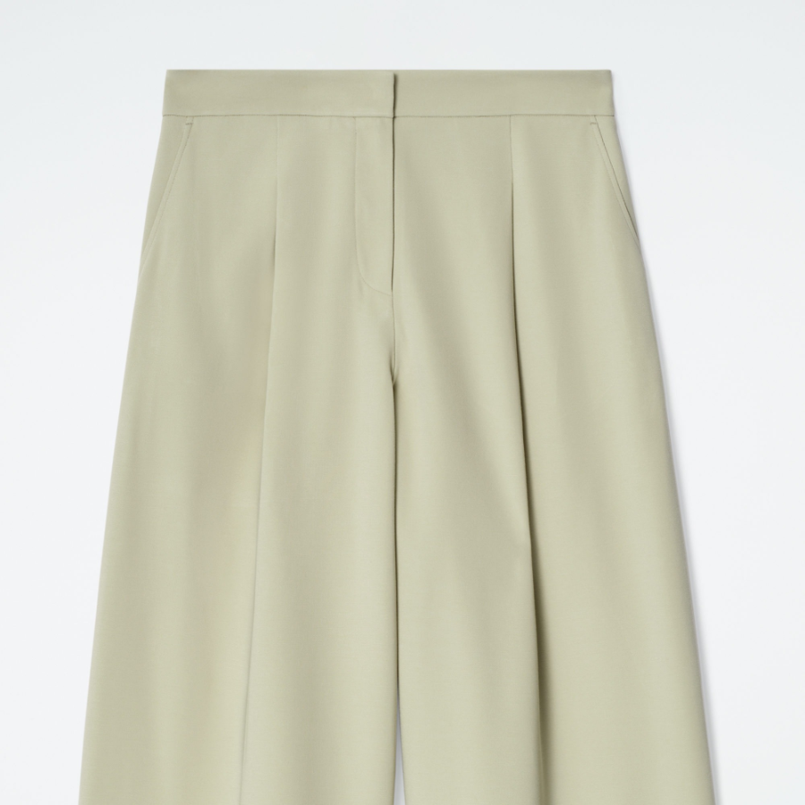 COS Crop Wide-Leg Trousers – Light Green