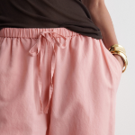 COS Wide-Leg Linen Drawstring Trousers – Pink