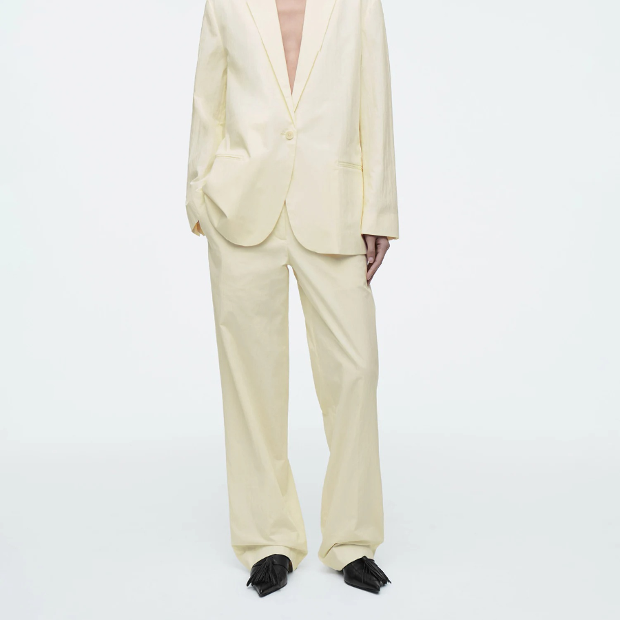 COS Tailored Cotton Straight-Leg Trousers – Butter Yellow