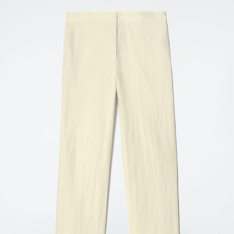 COS Tailored Cotton Straight-Leg Trousers – Butter Yellow