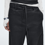 COS Linen Drawstring Trousers – Black