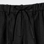COS Linen Drawstring Trousers – Black
