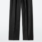 COS Linen Drawstring Trousers – Black