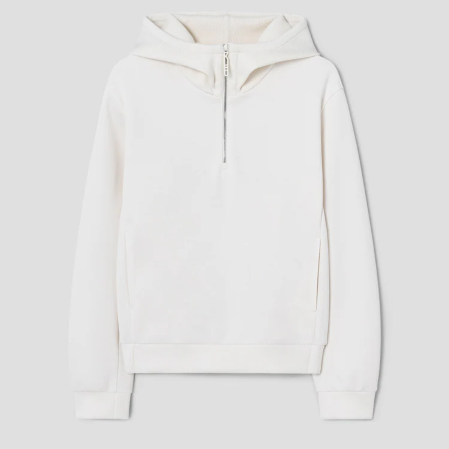 KUHO Golf Knit Hooded Jersey Top — Ivory