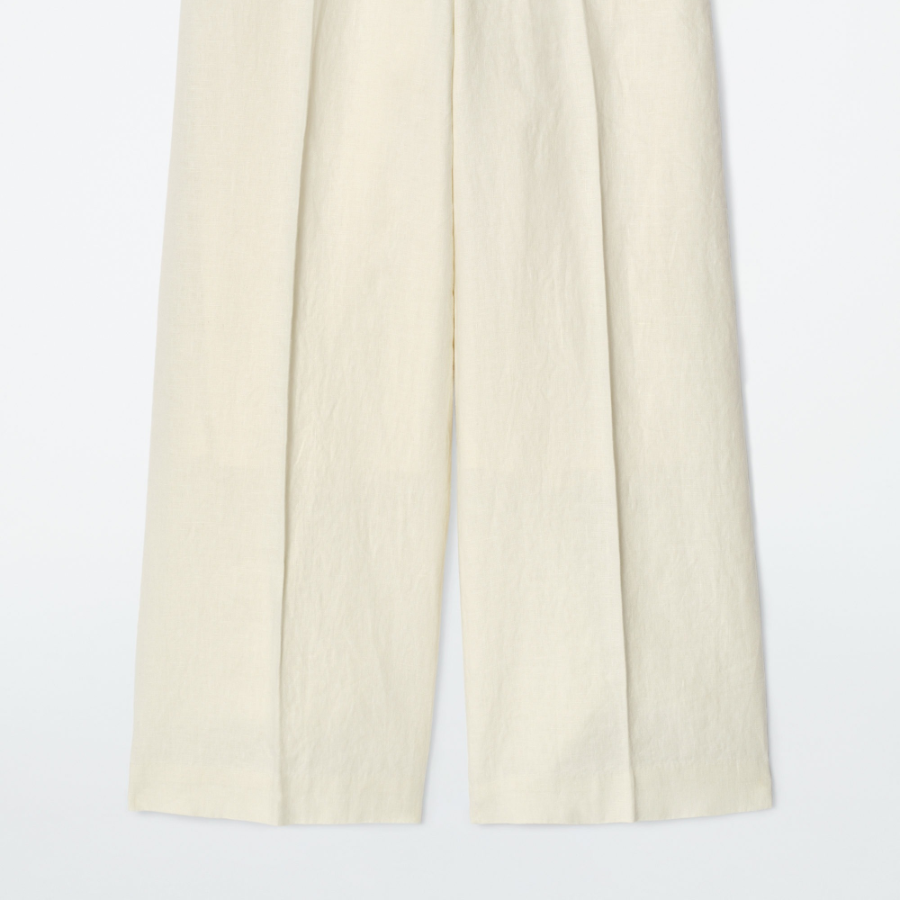 COS Straight-Leg Tailored Linen Trousers – Butter Yellow