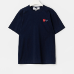 PLAY COMME des GARÇONS Double Heart Wappen T-Shirt — Navy