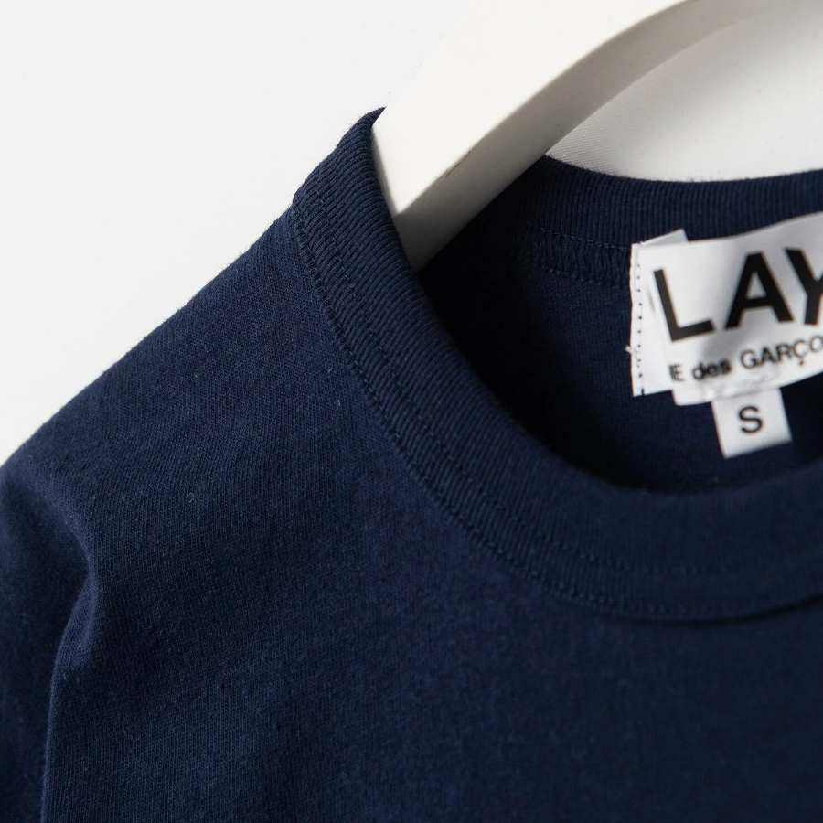 PLAY COMME des GARÇONS Double Heart Wappen T-Shirt — Navy