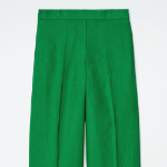 COS Straight-Leg Tailored Linen Trousers – Green